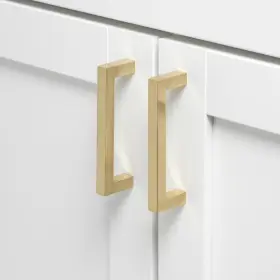 Gliderite 849376077939 3.75 Inch Center To Solid Square Bar Pull Champagne Gold #3