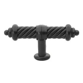 Gliderite Hardware 849376077182 Matte Black Steel 3.5-inch Classic Twisted Cabinet T-knob