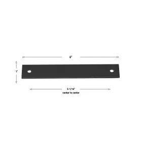 Gliderite Hardware 849376082629 6 Inch Squared Backplate 5-1/16 Center To #3