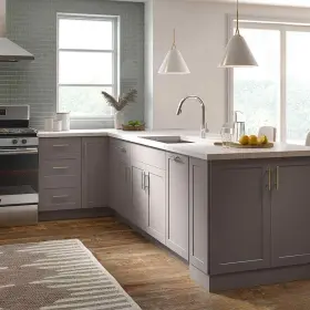 Hampton Bay 008033248284 Cambridge Gray Shaker Assembled Base Cabinet With Soft Close Full Extension Draw #2