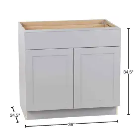 Hampton Bay 008033248284 Cambridge Gray Shaker Assembled Base Cabinet With Soft Close Full Extension Draw #3