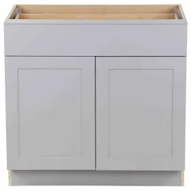 Hampton Bay 008033248284 Cambridge Gray Shaker Assembled Base Cabinet With Soft Close Full Extension Draw