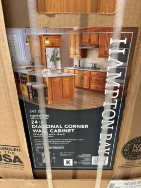 Hampton Bay 094803042459 24 Inch W X 12 D 30 H Assembled Diagonal Corner Wall Kitche