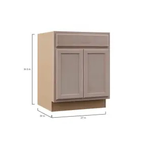 Hampton Bay 094803144344 Base Kitchen Cabinet 34.5 Inch X 27 24 Recessed Panel Unfinished #3
