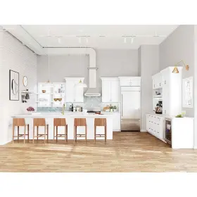 Hampton Bay 094803155562 Designer Series Melvern Assembled 33x34.5x23 Inch Blind Left Corner Base Kitchen #2