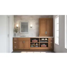 Hampton Bay 445024391308 Toe Kick Molding For Kitchen Base Cabinet Medium Oak 91.5 Inch W X 4.5 H #3