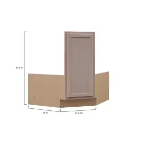Hampton Bay 445044978992 Kitchen Sink Base Cabinet Corner 36x34.5x24 Unfinished Beech Ready To Assemble