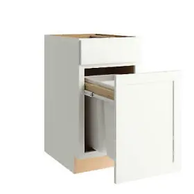 Hampton Bay 671513037601 Courtland Polar White Finish Laminate Shaker With Waste Bin