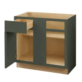 Bbc36-gn Hampton Bay Ready To Assemble Plywood Shaker Blind Corner Kitchen Cabinet Green