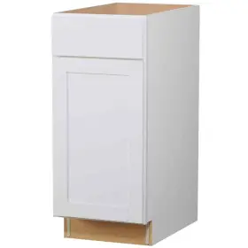 F11b15r Hampton Bay Westfield Feather White Shaker Stock Assembled Base Kitchen Cabinet 15 Inch W X