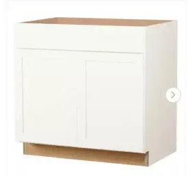 F11b36b Hampton Bay Kitchen Cabinet 35 Inch X36 X23.75 White Shaker Stock Assembled Base