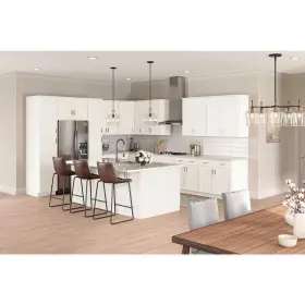 F11w1830r Hampton Bay Westfield Feather White Shaker Stock Assembled Wall Kitchen Cabinet 18 Inch W X #2