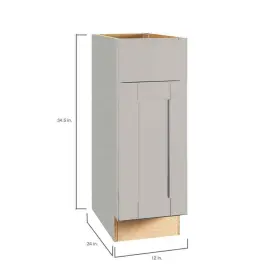 Kb12-sdv Hampton Bay Shaker 12 Inch W X 24 D 34.5 H Assembled Base Kitchen Cabinet In Dove G #3