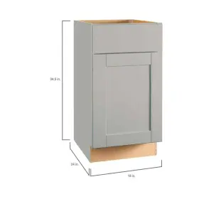 Kb18-sdv Hampton Bay Shaker 18 Inch W X 24 D 34.5 H Assembled Base Kitchen Cabinet In Dove G #3