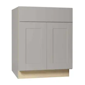 Kb27-sdv Hampton Bay Shaker 27 Inch W X 24 D 34.5 H Assembled Base Kitchen Cabinet In Dove G