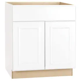 Kb30-sw Hampton Bay Assembled Base Kitchen Cabinet 30 Inch X24 X34.5 With Drawer Satin White