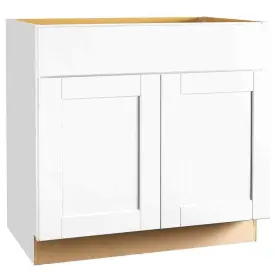 Kb36-ssw Hampton Bay Shaker 36 Inch W X 24 D 34.5 H Assembled Base Kitchen Cabinet In Satin