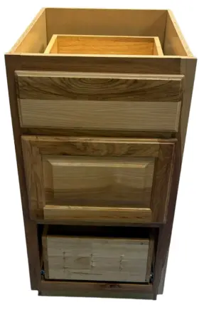 Kdb18-nhk Hampton Bay 18 Inch 3-drawer Base Kitchen Cabinet With Drawer Glides Natural Hickory #2