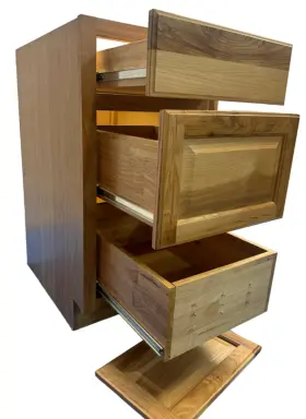 Kdb18-nhk Hampton Bay 18 Inch 3-drawer Base Kitchen Cabinet With Drawer Glides Natural Hickory #3
