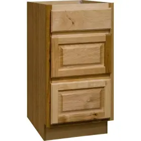 Kdb18-nhk Hampton Bay 18 Inch 3-drawer Base Kitchen Cabinet With Drawer Glides Natural Hickory