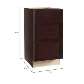 Kdb18-sjm Hampton Bay Shaker 18 Inch W X 24 D 34.5 H Assembled Drawer Base Kitchen Cabinet In #3