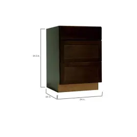 Kdb24-sjm Hampton Bay 34.5 Inch X 24 Kitchen Cabinet Drawer Base Framed Stained Brown #3