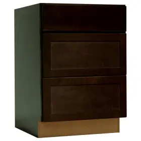Kdb24-sjm Hampton Bay 34.5 Inch X 24 Kitchen Cabinet Drawer Base Framed Stained Brown