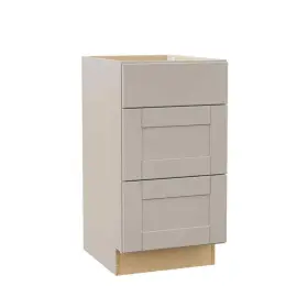 Kvdb18-sdv Hampton Bay Shaker 18 Inch W X 21 D 34.5 H Dove Gray Assembled Bath 3-drawer Base C