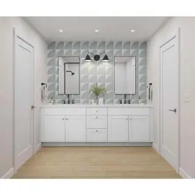 Kvdb18-ssw Hampton Bay Shaker 18 Inch W X 21 D 34.5 In H Satin White Assembled Bath 3-drawer Base #2