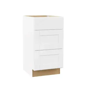 Kvdb18-ssw Hampton Bay Shaker 18 Inch W X 21 D 34.5 In H Satin White Assembled Bath 3-drawer Base