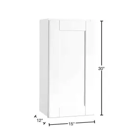 Kw1530-ssw Hampton Bay Shaker 15 Inch W X 12 D 30 H Assembled Wall Kitchen Cabinet In Satin Wh #3