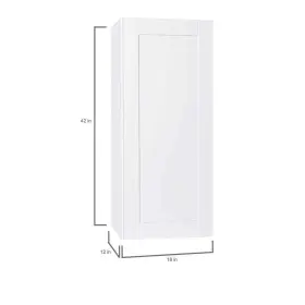 Kw1842-ssw Hampton Bay Shaker 18 Inch W X 12 D 42 H Assembled Wall Kitchen Cabinet In Satin Wh #3