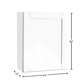 Kw2430-ssw Hampton Bay Shaker 24 Inch W X 12 D 30 H Assembled Wall Kitchen Cabinet In Satin Wh #3