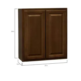 2-adjustable Hampton Bay Kw2730-cog Wall Kitchen Cabinet 30 Inch Shelves Furniture Board Cognac #3