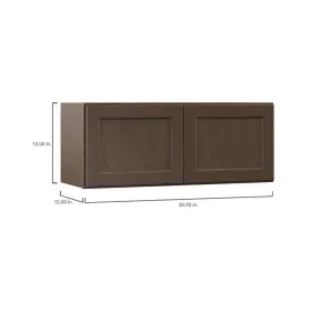 Kw3015-bdl Hampton Bay Framed Kitchen Wall Bridge Cabinet 30 Inch X15 X12 Furniture Board Brown #2