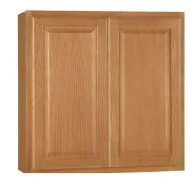 Kw3030-mo Hampton Bay Medium Oak Raised Panel Stock Assembled Wall Kitchen Cabinet