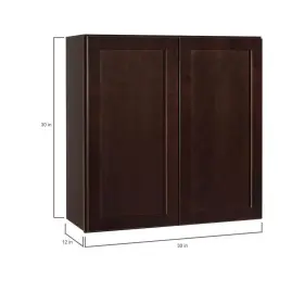 Kw3030-sjm Hampton Bay Shaker 30 Inch W X 12 D H Assembled Wall Kitchen Cabinet In Java #3
