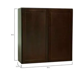 Kw3636-sjm Hampton Bay Shaker 36 Inch W X 12 D H Assembled Wall Kitchen Cabinet In Java #3 Kw3636-sjm Hampton Bay Shaker 36 Inch W X 12 D H Assembled Wall Kitchen Cabinet In Java #3