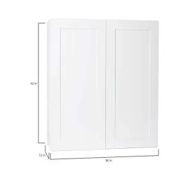 Kw3642-ssw Hampton Bay Shaker 36 Inch W X 12 D 42 H Assembled Wall Kitchen Cabinet In Satin Wh #3