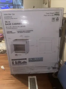 Dx34.5 Hampton Bay Sb36 Sink Base Kitchen Cabinet 36 Inch Wx24 H Alpine White Soft Close
