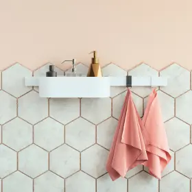 27902700 Hansgrohe 27902 Wallstoris 20 Inch Wall Bar For Accessories - White #2