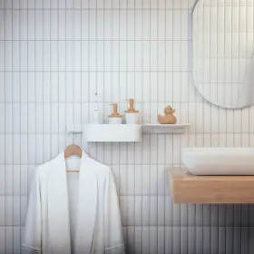 27902700 Hansgrohe 27902 Wallstoris 20 Inch Wall Bar For Accessories - White #3