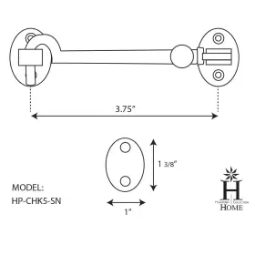 Highpoint Collection 817899014045 3.75 Inch Cabin Hook In Satin Nickel Finish Designer #3