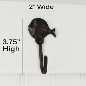 Highpoint Collection 817899015967 Oil Rubbed Bronze Fish Wall Hooks Set Brown #2