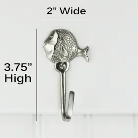 Highpoint Collection 817899015974 Satin Nickel Plated Fish Wall Hooks Finish #2