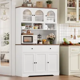 Hiphuta 1055937 71 Inch In Modern Kitchen Pantry Storage Cabinet White