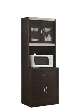 Hikf96 Hodedah Choco-grey Kitchen Cabinet With Top And Bottom Enclosed