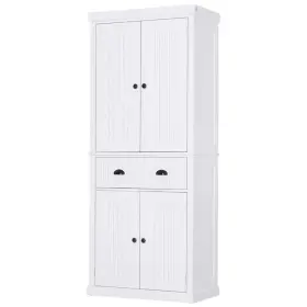 3-adjustable Homcom 835-042v01wt Freestanding Kitchen Cabinet Pantry 72 Inch H Shelves In White