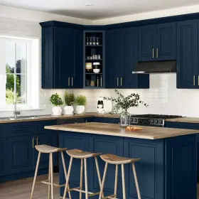 B18r-2t-gmb Home Decorators Collection Kitchen Cabinet 24 Inch Dx18 Wx34.5 H Solid Wood 1-drawer Mythic Blue #2