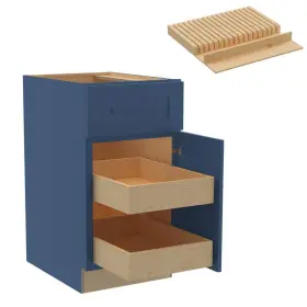 B18r-2t-kb-gmb Home Decorators Collection Kitchen Cabinet 18 Inch W X 24 D 34.5 H Plywood Shaker Mythic Blue